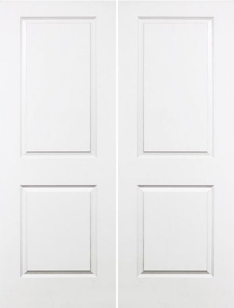 WDMA 40x80 Door (3ft4in by 6ft8in) Interior Swing Smooth 80in Carrara Hollow Core Double Door|1-3/8in Thick 1