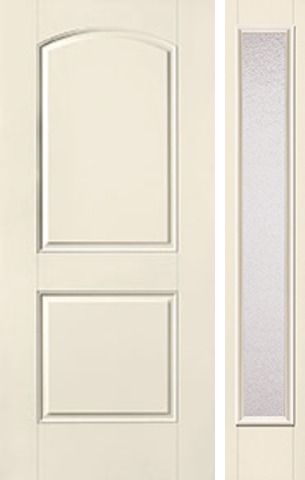 WDMA 40x80 Door (3ft4in by 6ft8in) Exterior Smooth 2 Panel Soft Arch Star Door 1 Side Granite Full Lite 1