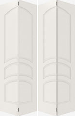 WDMA 40x84 Door (3ft4in by 7ft) Interior Barn Smooth 3030 MDF 3 Panel Arch Panel Double Door 2