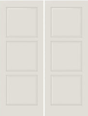 WDMA 40x84 Door (3ft4in by 7ft) Interior Barn Smooth 3100 MDF 3 Panel Double Door 1