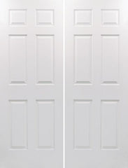 WDMA 40x96 Door (3ft4in by 8ft) Interior Barn Woodgrain 96in Colonist Hollow Core Textured Double Door|1-3/8in Thick 1