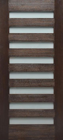 WDMA 42x80 Door (3ft6in by 6ft8in) Exterior Mahogany Modern 8-Lite Door with Opaque Sandblast Glass 2