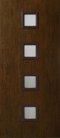 WDMA 42x80 Door (3ft6in by 6ft8in) Exterior Cherry Contemporary Four Square Lite Single Entry Door 1