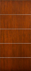 WDMA 42x80 Door (3ft6in by 6ft8in) Exterior Cherry Contemporary Lines Horizontal Aluminum Bar Single Entry Door 1