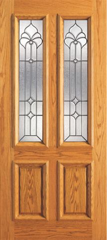 WDMA 42x80 Door (3ft6in by 6ft8in) Exterior Mahogany Twin Lite Home Single Door Insulated Beveled Glasswork 1