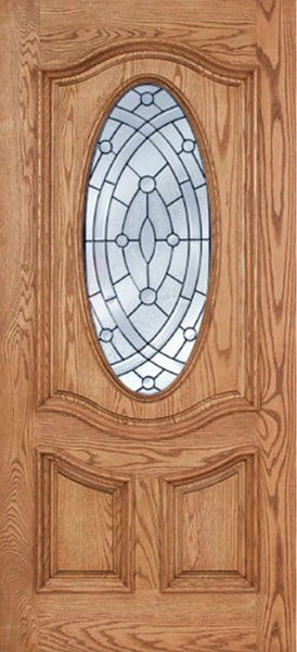 WDMA 42x80 Door (3ft6in by 6ft8in) Exterior Oak Dally Single Door w/ EE Glass - 6ft8in Tall 1