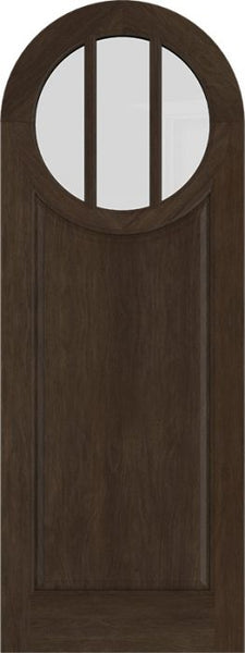 WDMA 42x84 Door (3ft6in by 7ft) Exterior Swing Mahogany Circle Round Top 3 Lite Vertical Entry Door 1