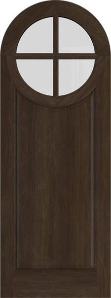 WDMA 42x84 Door (3ft6in by 7ft) Exterior Swing Mahogany Circle Round Top 4 Lite Entry Door 1