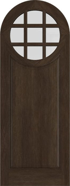 WDMA 42x84 Door (3ft6in by 7ft) Exterior Swing Mahogany Circle Round Top 9 Lite Entry Door 1