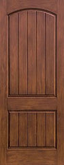 WDMA 42x96 Door (3ft6in by 8ft) Exterior Rustic Fiberglass Impact Door 8ft 2 Panel Plank Soft Arch 1