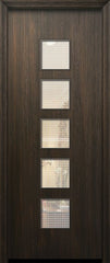 WDMA 42x96 Door (3ft6in by 8ft) Exterior Mahogany 42in x 96in Venice Solid Contemporary Door w/Metal Grid 1