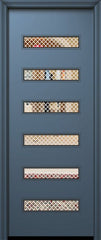 WDMA 42x96 Door (3ft6in by 8ft) Exterior Smooth 42in x 96in Beverly Solid Contemporary Door w/Metal Grid 1