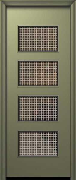 WDMA 42x96 Door (3ft6in by 8ft) Exterior Smooth 42in x 96in Santa Monica Solid Contemporary Door w/Metal Grid 1