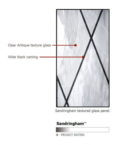 WDMA 42x96 Door (3ft6in by 8ft) Exterior 42in x 96in ThermaPlus Steel Sandringham 1 Panel 3/4 Lite Door 3