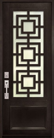 WDMA 42x96 Door (3ft6in by 8ft) Exterior 42in x 96in Moderne 3/4 Lite Single Contemporary Entry Door 1