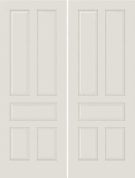 WDMA 44x80 Door (3ft8in by 6ft8in) Interior Barn Smooth 5010 MDF 5 Panel Double Door 1