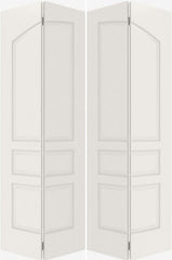 WDMA 44x80 Door (3ft8in by 6ft8in) Interior Bypass Smooth 3060 MDF Pair 3 Panel Arch Panel Double Door 2