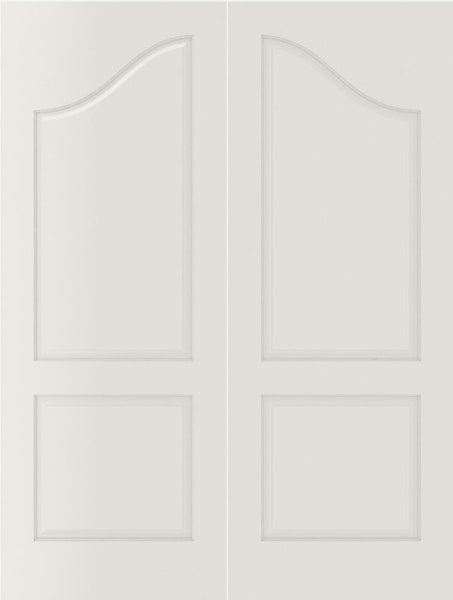 WDMA 44x80 Door (3ft8in by 6ft8in) Interior Swing Smooth 2090 MDF Pair 2 Panel Arch Panel Double Door 1