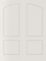 WDMA 44x80 Door (3ft8in by 6ft8in) Interior Bypass Smooth 2060 MDF Pair 2 Panel Arch Panel Double Door 1