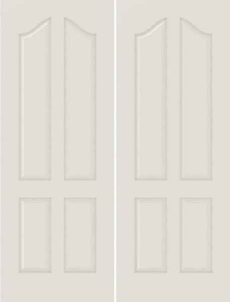 WDMA 44x80 Door (3ft8in by 6ft8in) Interior Barn Smooth 4050 MDF 4 Panel Arch Panel Double Door 1