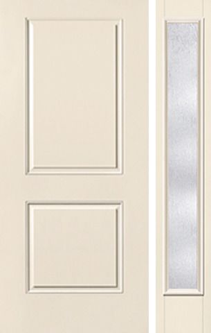 WDMA 44x80 Door (3ft8in by 6ft8in) Exterior Smooth 2 Panel Square Top Star Door 1 Side Rainglass Full Lite 1