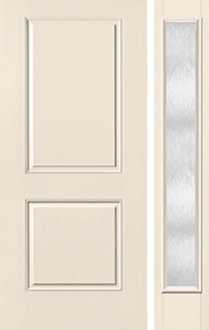 WDMA 44x80 Door (3ft8in by 6ft8in) Exterior Smooth 2 Panel Square Top Star Door 1 Side Chord Full Lite 1