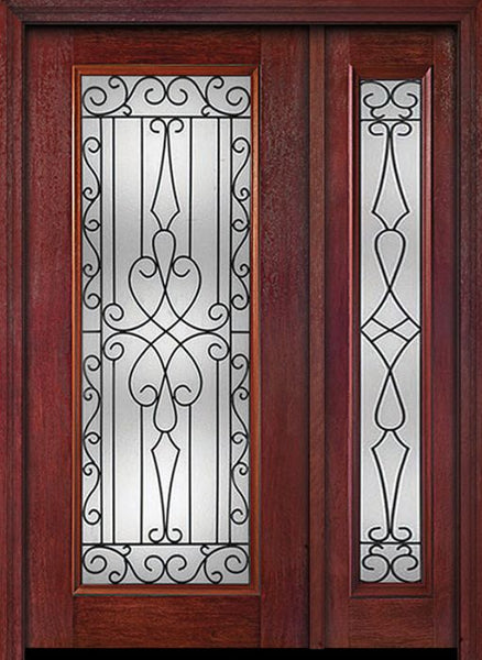 WDMA 44x80 Door (3ft8in by 6ft8in) Exterior Cherry Full Lite Single Entry Door Sidelight Wyngate Glass 1