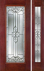 WDMA 44x80 Door (3ft8in by 6ft8in) Exterior Cherry Full Lite Single Entry Door Sidelight CD Glass 1