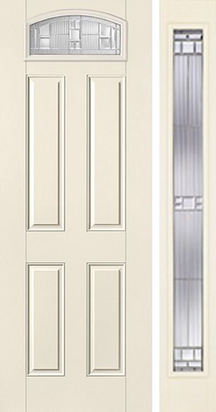 WDMA 44x96 Door (3ft8in by 8ft) Exterior Smooth SaratogaTM 8ft Camber Top Lite 4 Panel Star Door 1 Side 1