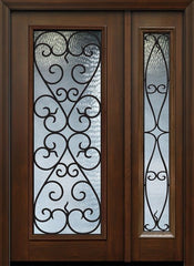 WDMA 46x80 Door (3ft10in by 6ft8in) Exterior Cherry 80in Full Lite Palermo / Walnut Door /1side 1