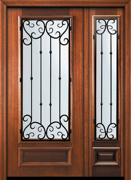 WDMA 46x80 Door (3ft10in by 6ft8in) Exterior Mahogany 80in 3/4 Lite Valencia Door /1side 1