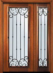 WDMA 46x80 Door (3ft10in by 6ft8in) Exterior Mahogany 80in Full Lite Valencia Door /1side 1