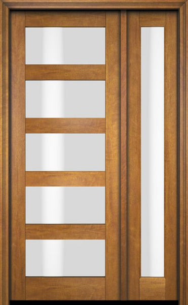 WDMA 47x80 Door (3ft11in by 6ft8in) Exterior Swing Mahogany Modern 5 Lite Shaker Single Entry Door Sidelight 1