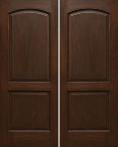 WDMA 48x80 Door (4ft by 6ft8in) Interior Mahogany 80in Two Panel Soft Arch Ovalo Sticking Double Door 1