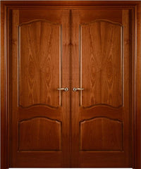 WDMA 48x80 Door (4ft by 6ft8in) Interior Swing Mahogany Sapele Prefinished Double Door African Sapele Veneer Arched 2_panel 1