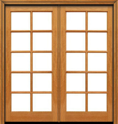 WDMA 48x80 Door (4ft by 6ft8in) French Mahogany 80in 10 lite Double Door IG Glass 1