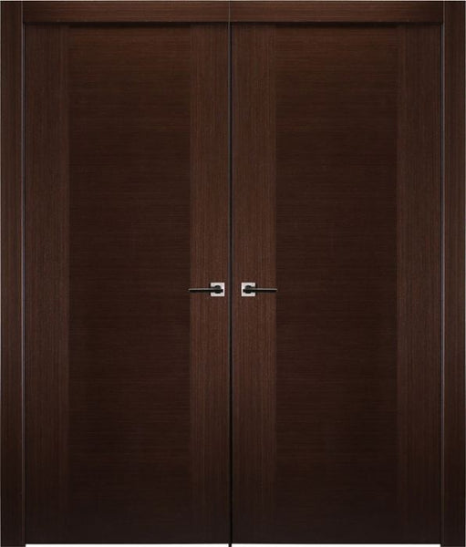 WDMA 48x80 Door (4ft by 6ft8in) Interior Swing Wenge Prefinished Gentle Modern Double Door 1