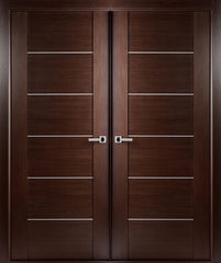 WDMA 48x80 Door (4ft by 6ft8in) Interior Barn Wenge Prefinished Massimo 201 Modern Double Door 1