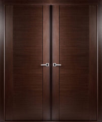 WDMA 48x80 Door (4ft by 6ft8in) Interior Pocket Wenge Prefinished Massimo 200 Modern Double Door 1