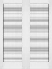 WDMA 48x80 Door (4ft by 6ft8in) Interior Barn Pine 80in Primed Plantation Louvers Double Door | 733 1