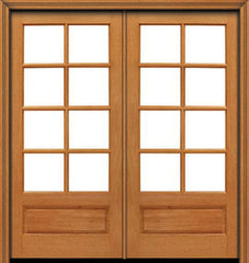 WDMA 48x80 Door (4ft by 6ft8in) French Mahogany 80in 8 lite 1 Panel Double Door IG Glass 1