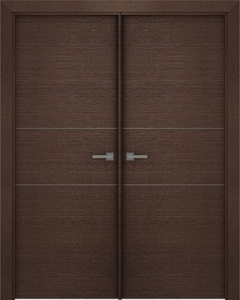 WDMA 48x80 Door (4ft by 6ft8in) Interior Barn Wenge Prefinished Maya Lock Rail Modern Double Door 1