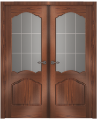 WDMA 48x80 Door (4ft by 6ft8in) Interior Swing Mahogany Sapele Prefinished Double Door African Sapele Veneer Frosted glass 1