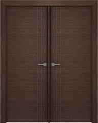 WDMA 48x80 Door (4ft by 6ft8in) Interior Barn Wenge Prefinished Maya VV Modern Double Door 1