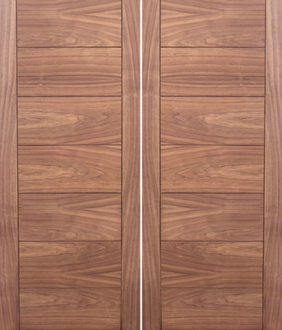 WDMA 48x80 Door (4ft by 6ft8in) Interior Swing Walnut Contemporary Modern Double Door MD 15 1