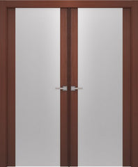 WDMA 48x80 Door (4ft by 6ft8in) Interior Swing Wenge Prefinished 101 French Modern Double Door 1