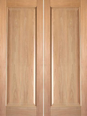 WDMA 48x80 Door (4ft by 6ft8in) Interior Barn Tropical Hardwood Rustic-6 Wood 1 Panel Double Door 1