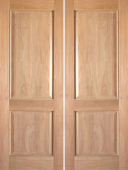 WDMA 48x80 Door (4ft by 6ft8in) Interior Swing Tropical Hardwood Rustic-3 2 Panel Double Door 1