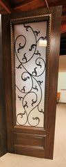 WDMA 48x84 Door (4ft by 7ft) Exterior Mahogany Leaf Scrollwork Ironwork Glass Double Door  6