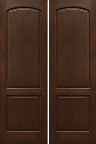 WDMA 48x96 Door (4ft by 8ft) Interior Mahogany 96in Two Panel Soft Arch Ovalo Sticking Double Door 1